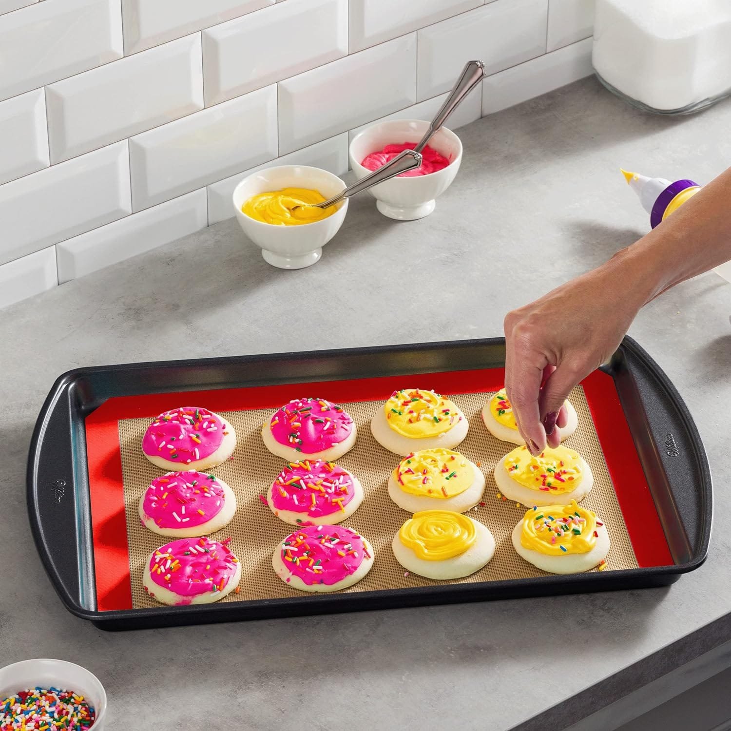 Fine Dine-Silicone baking mat set of 3-green Fine Dine-Silicone baking mat set of 3-green