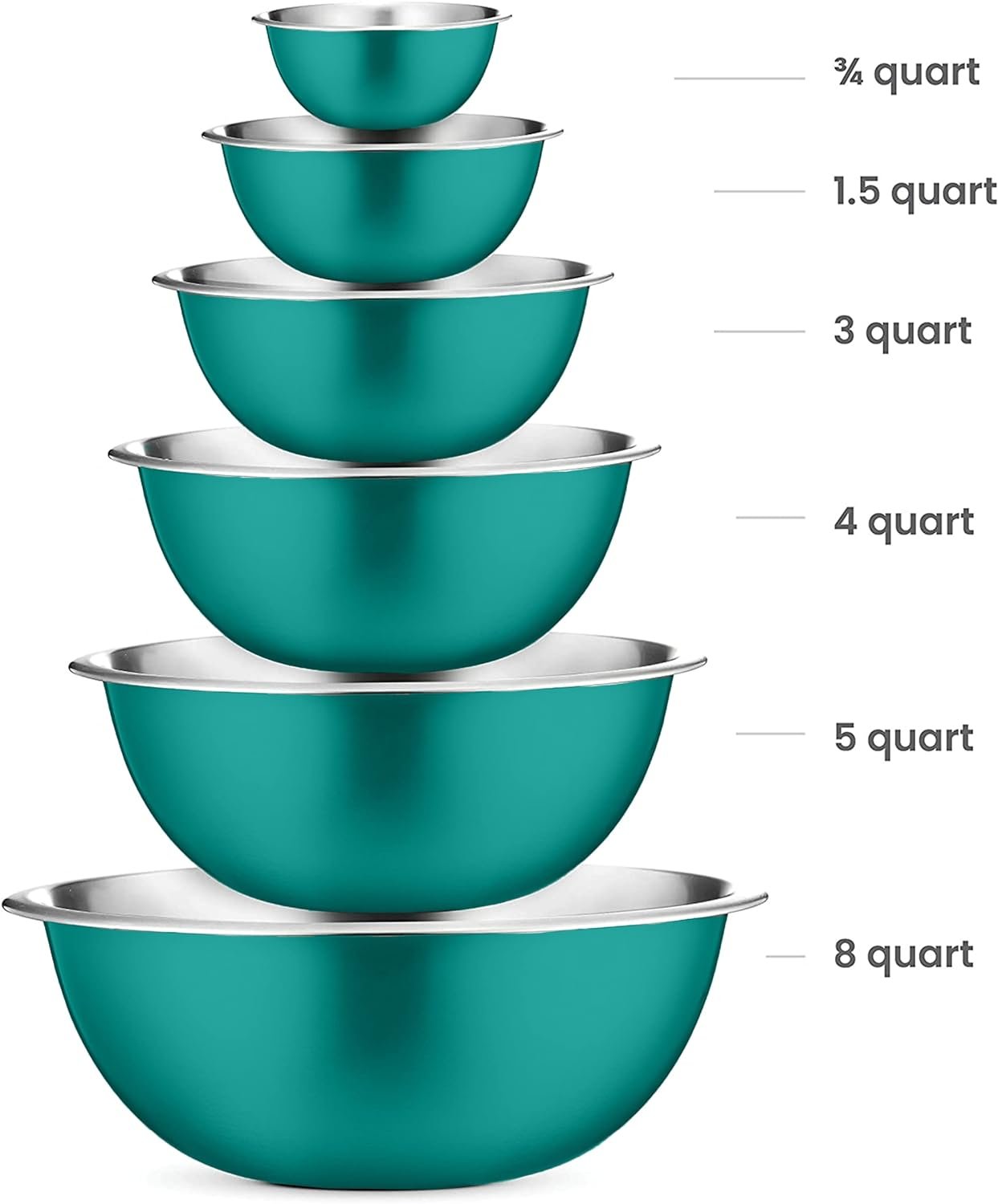 FineDine Stainless Steel Mixing Bowls (Set of 6) - Easy To Clean, Nesting Bowls for Space Saving Storage, Great for Cooking, Baking, Prepping FineDine Stainless Steel Mixing Bowls (Set of 6) - Easy To Clean, Nesting Bowls for Space Saving Storage, Great for Cooking, Baking, Prepping