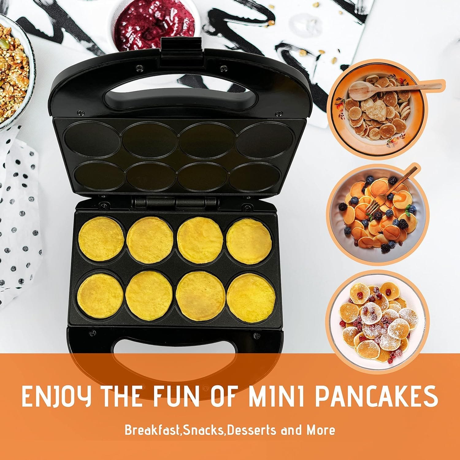 FineMade Mini Waffle Maker Machine, Small Waffle Bites Maker for Kids, Makes 8 x 2” Tiny Waffle Bites, Ideal for Breakfast, Snacks, Desserts and More FineMade Mini Waffle Maker Machine, Small Waffle Bites Maker for Kids, Makes 8 x 2” Tiny Waffle Bites, Ideal for Breakfast, Snacks, Desserts and More