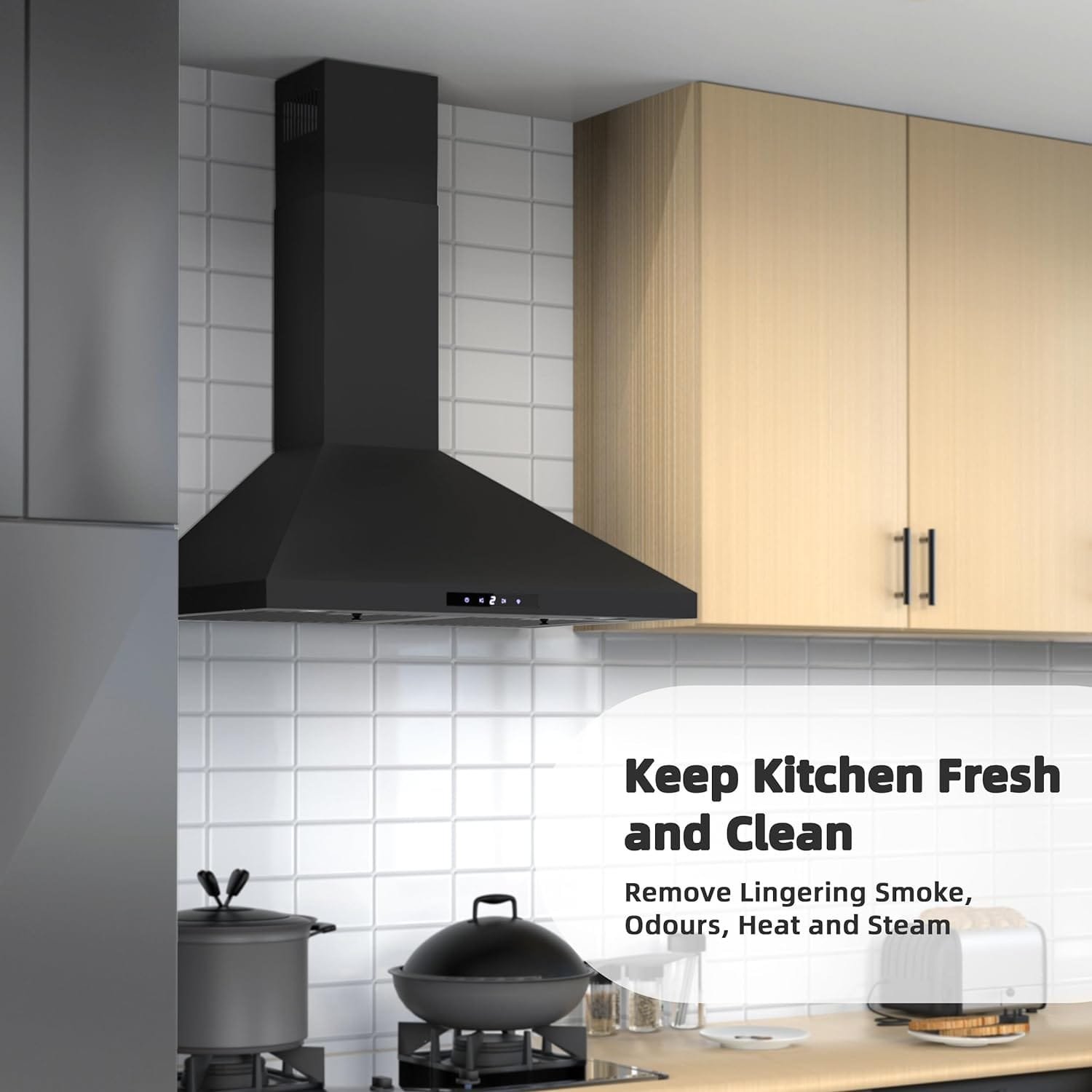 FIREGAS Black Range Hood 30 inch,Convertible Wall Mount Range Hood with Brushless Motor,450 CFM,9 Speed Fan,Soft Touch Controls, Permanent Filters, LED Lights, Charcoal Filter included FIREGAS Black Range Hood 30 inch,Convertible Wall Mount Range Hood with Brushless Motor,450 CFM,9 Speed Fan,Soft Touch Controls, Permanent Filters, LED Lights, Charcoal Filter included