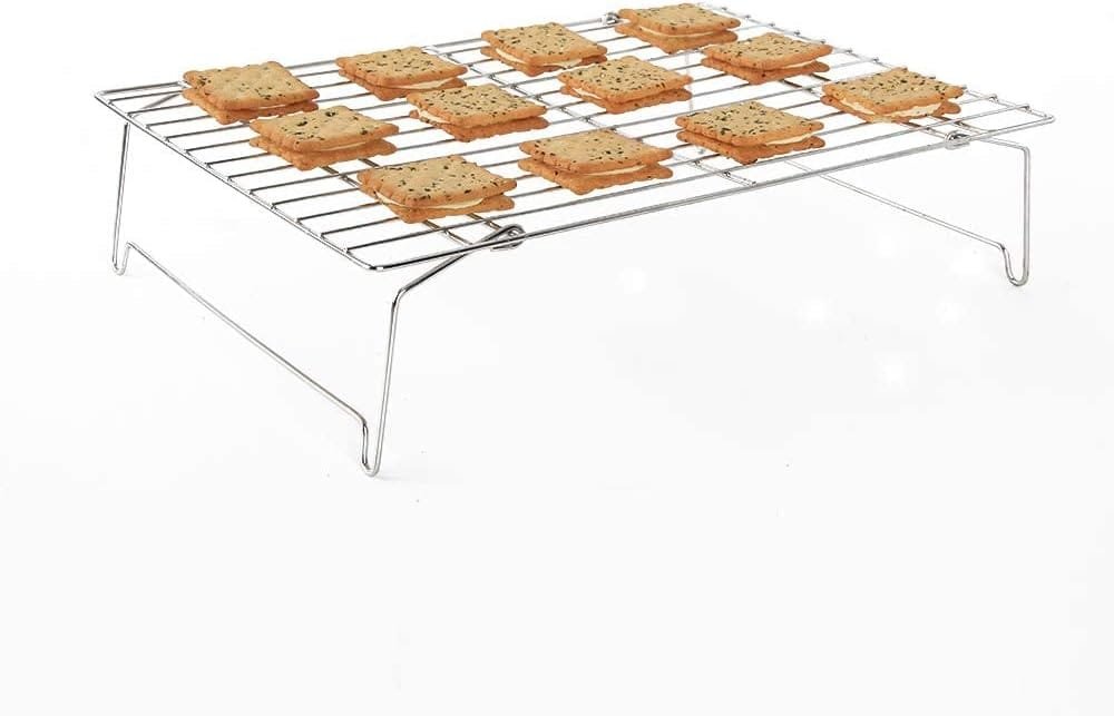 Flagship Cooling Baking Rack Set of 4, 100% 304 Stainless Steel Wire Baking Rack, Stackable Cooling Cooling Roasting Cooking - 14.4x10.43