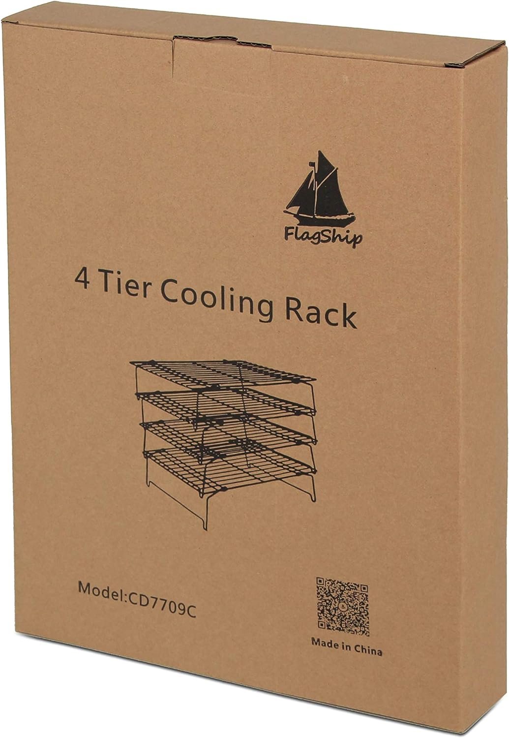 Flagship Cooling Baking Rack Set of 4, 100% 304 Stainless Steel Wire Baking Rack, Stackable Cooling Cooling Roasting Cooking - 14.4x10.43