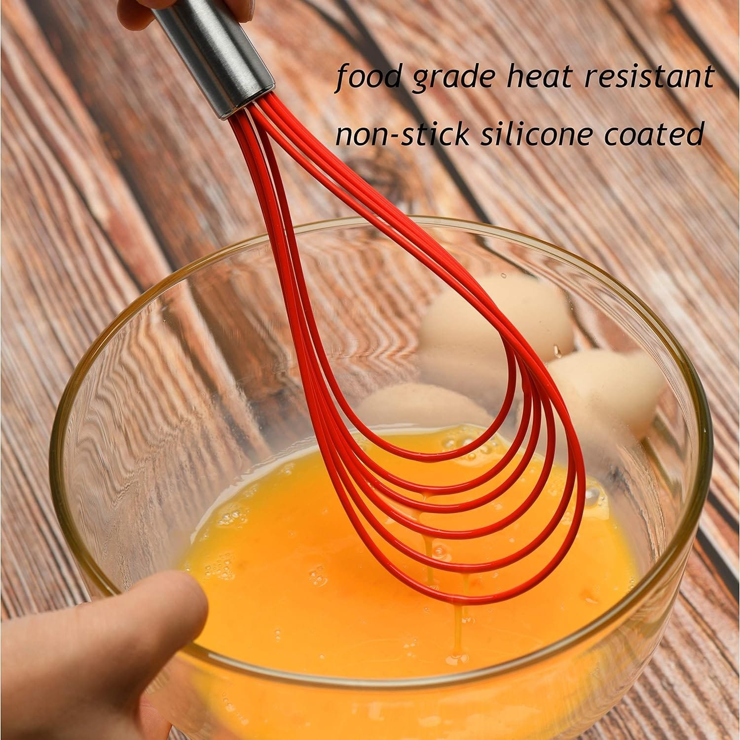Flat Whisks Stainless Steel,3 Pack 10+11+12 Set Premium Sturdy-6 Silicone Heads Non Stick Wires Whisk for Blending Beating Stirring Kitchen Cooking Color Grey by Jell-Cell