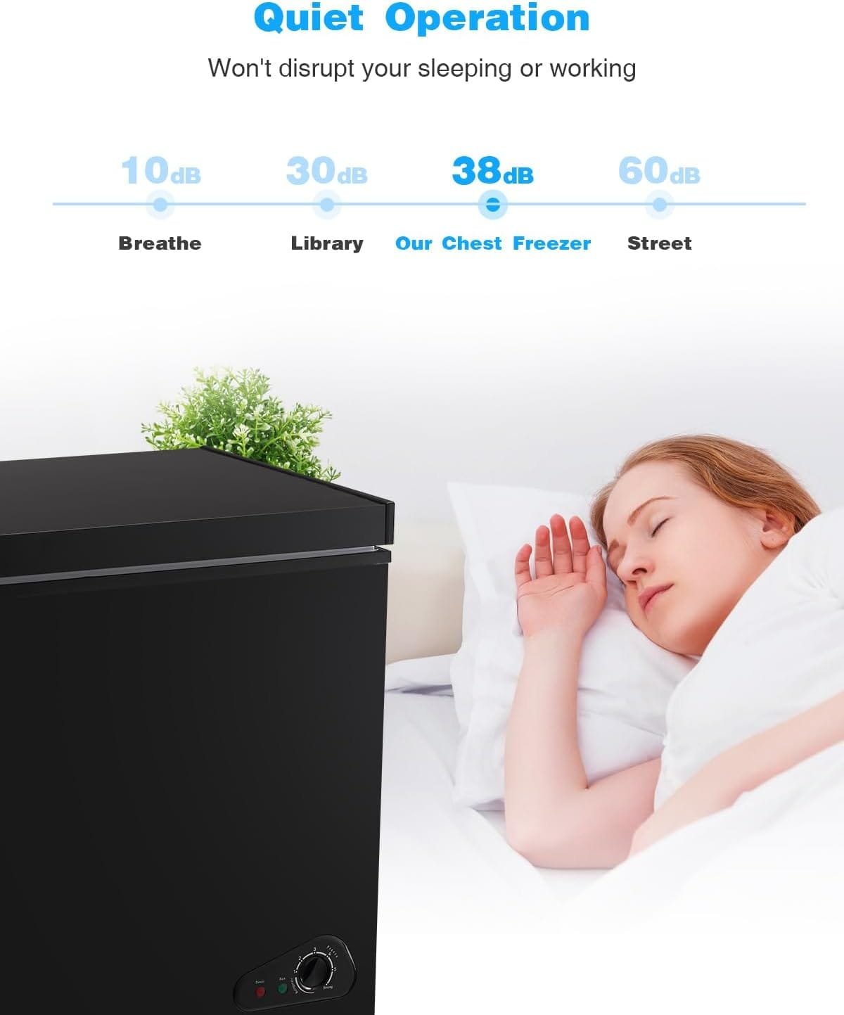 FLG-80Q 3.5 Cu.Ft Chest Removable Basket 7 Gears Adjustable Temperature Control(-18°F to-46°F), Deep Compact Freezer for Garage, Office, Basement, House, Kitchen, Shop, RVs-White