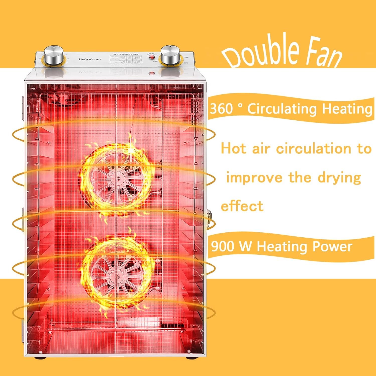 Food Dehydrator Machine 18 Stainless Steel Trays, Food Dryer for Beef Jerky, Meat, Vegetables and Fruit, with Time and Temperature Control, Silver Food Dehydrator Machine 18 Stainless Steel Trays, Food Dryer for Beef Jerky, Meat, Vegetables and Fruit, with Time and Temperature Control, Silver