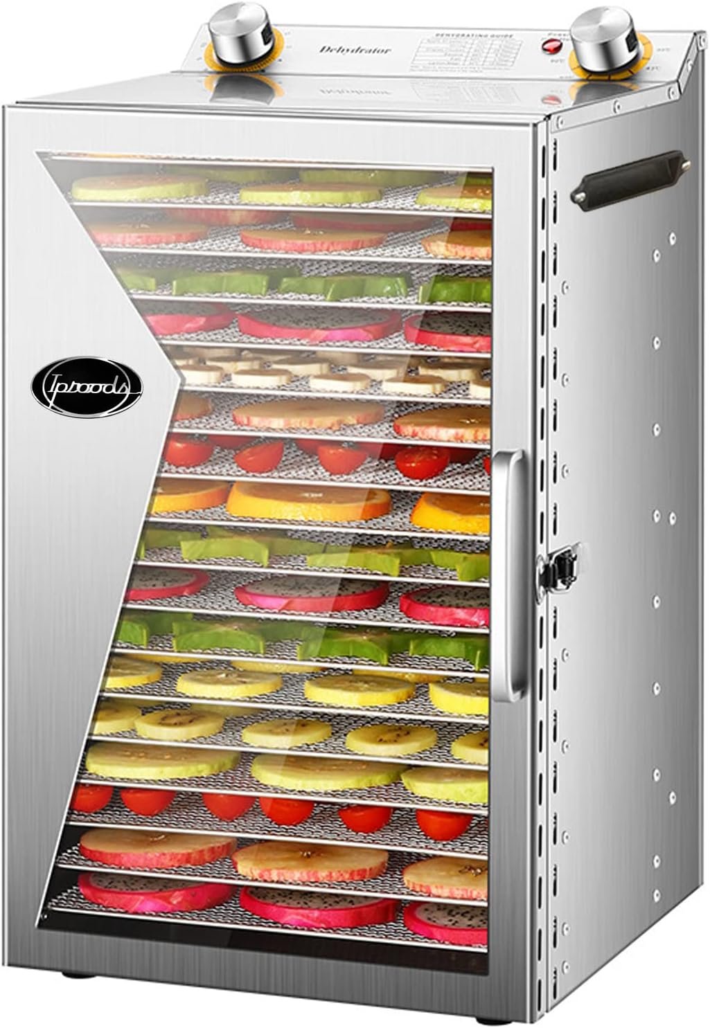 Food Dehydrator Machine 18 Stainless Steel Trays, Food Dryer for Beef Jerky, Meat, Vegetables and Fruit, with Time and Temperature Control, Silver Food Dehydrator Machine 18 Stainless Steel Trays, Food Dryer for Beef Jerky, Meat, Vegetables and Fruit, with Time and Temperature Control, Silver