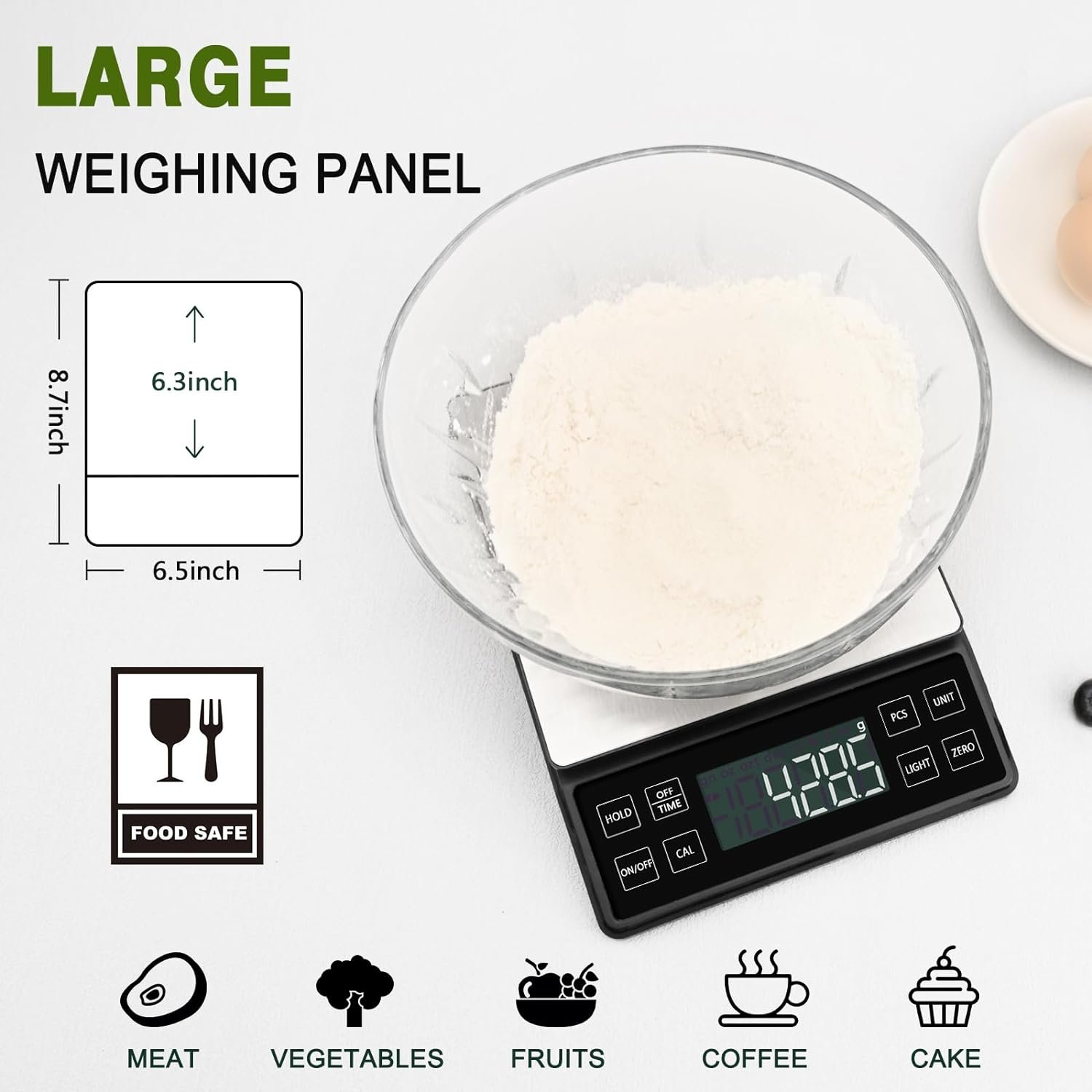 Food Kitchen Scale NEXT-SHINE Rechargeable Digital Scale with LCD Backlit Display and Protective Tray, 5kg x 0.1 for Baking Cooking Meal Prep Postal Parcel, Large Stainless Steel Weighing Platform Food Kitchen Scale NEXT-SHINE Rechargeable Digital Scale with LCD Backlit Display and Protective Tray, 5kg x 0.1 for Baking Cooking Meal Prep Postal Parcel, Large Stainless Steel Weighing Platform
