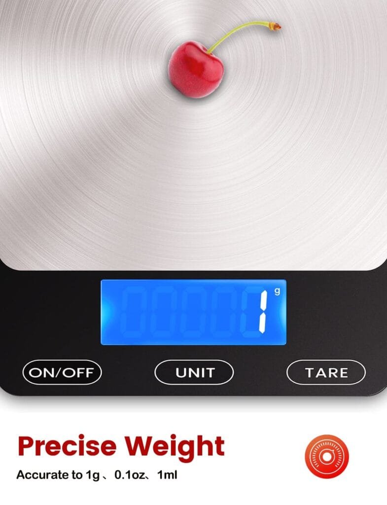Food Scale -33lb Digital Kitchen Scale for Food Ounces Grams Rechargeable 304 Stainless Steel,Batteries and Type-C Charging | Perfect for Meal Prep, Cooking, and Baking, Black Food Scale -33lb Digital Kitchen Scale for Food Ounces Grams Rechargeable 304 Stainless Steel,Batteries and Type-C Charging | Perfect for Meal Prep, Cooking, and Baking, Black