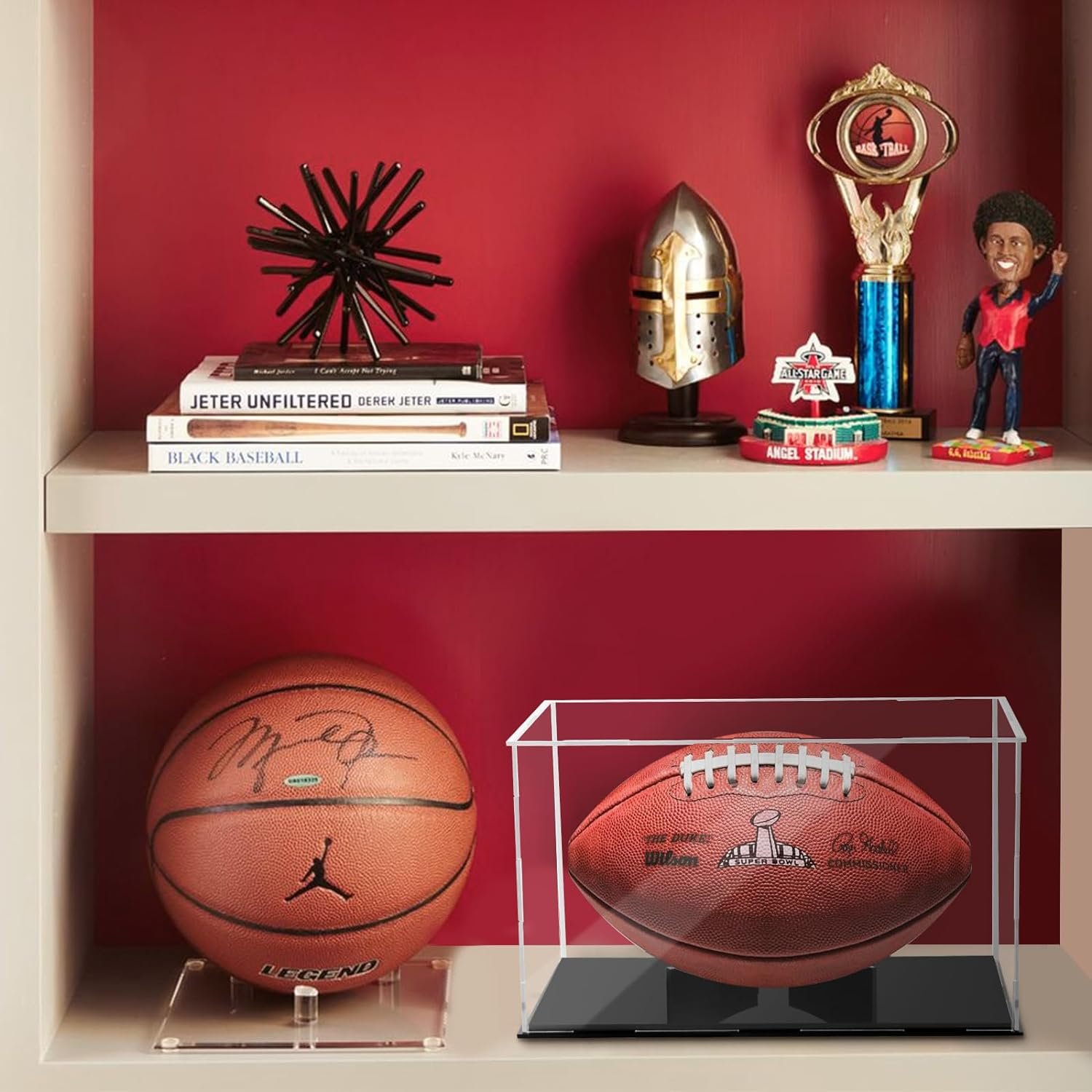 Football Display Case Full Size Clear Acrylic Autographed Memorabilia Football Holder Signed Football Showcase Stand for Collectibles Football Baseball Hat Sports Gloves Football Display Case Full Size Clear Acrylic Autographed Memorabilia Football Holder Signed Football Showcase Stand for Collectibles Football Baseball Hat Sports Gloves