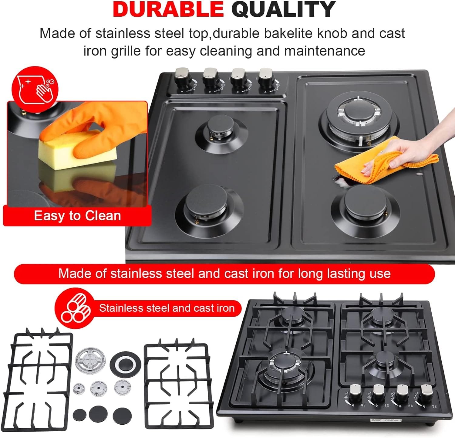 forimo Gas Cooktop 22Inch,Built in Gas Cooktop 4 Burners Stainless Steel Stove with NG/LPG Conversion Kit Thermocouple Protection and Easy to Clean forimo Gas Cooktop 22Inch,Built in Gas Cooktop 4 Burners Stainless Steel Stove with NG/LPG Conversion Kit Thermocouple Protection and Easy to Clean