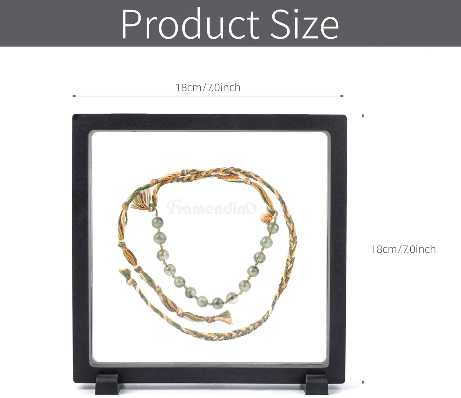 Framendino, 4 Pack Black 3D Floating Frame Display Case Challenge Coin Display 7 x 7 x 0.8 Floating Display Holder Stands Jewelry Storage Box for Jewelry AA Medallion Shells Gems