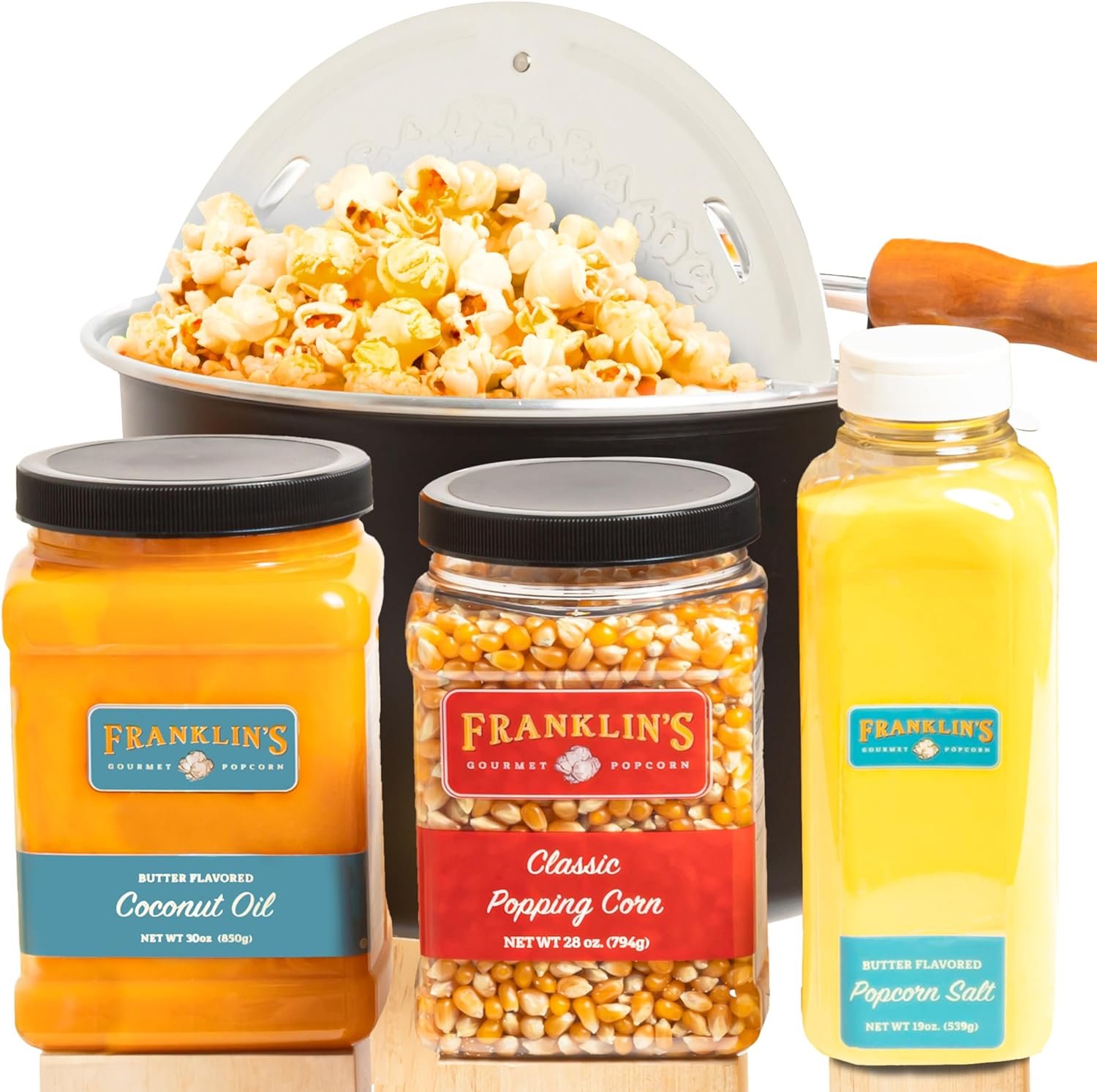 Franklins Gourmet Popcorn Popper - 6 Quarts Original Stovepop Popcorn Maker with FREE Organic Popcorn Kit - Delicious  Healthy Movie Theater Popcorn - Homemade Popcorn Machine Just Like the Movies