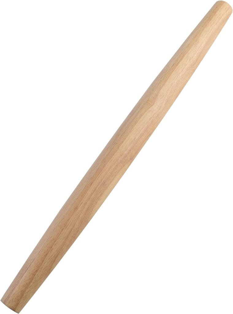 French Rolling Pin (18 Inches) –WoodenRoll Pin for Fondant, Pie Crust, Cookie, Pastry, Dough –Tapered Design  Smooth Construction - Essential Kitchen Utensil
