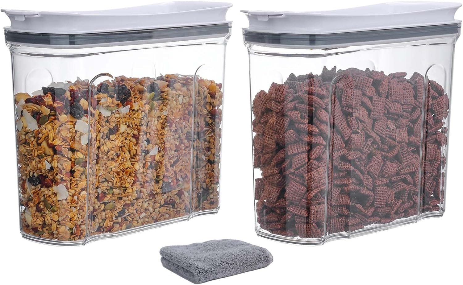 FreshKeeper Cereal Containers Storage Set, Airtight Food Storage Container with Lid 3.5L,2PCS BPA-FREE Plastic Pantry Organization Canisters for Rice Cereal Flour Sugar Dry Food in Kitchen… FreshKeeper Cereal Containers Storage Set, Airtight Food Storage Container with Lid 3.5L,2PCS BPA-FREE Plastic Pantry Organization Canisters for Rice Cereal Flour Sugar Dry Food in Kitchen…