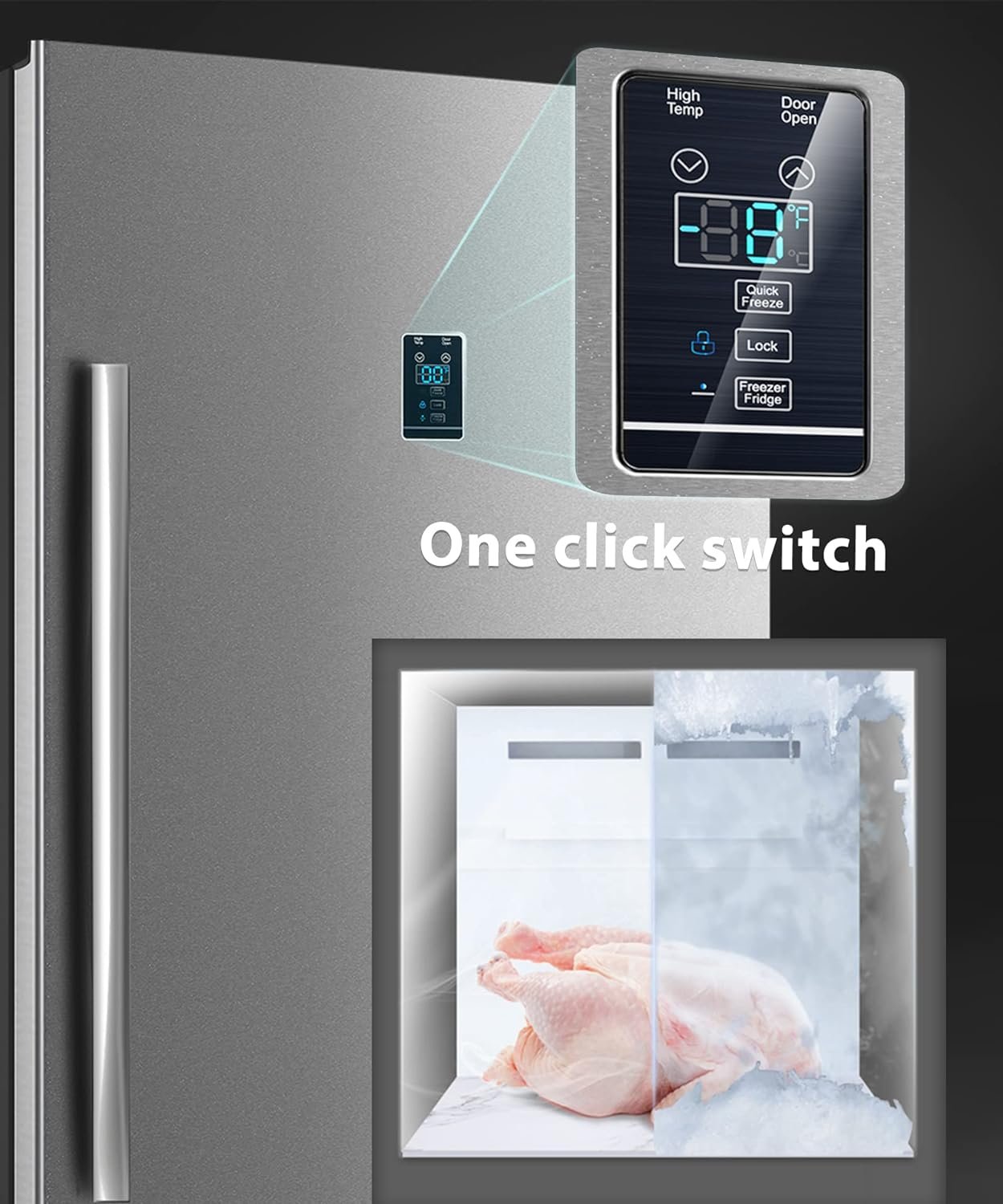 frost-free-upright-freezerrefrigerator-138-cuft-standing-freezer-with-front-single-door-for-garage-white - Cooking Appliance World