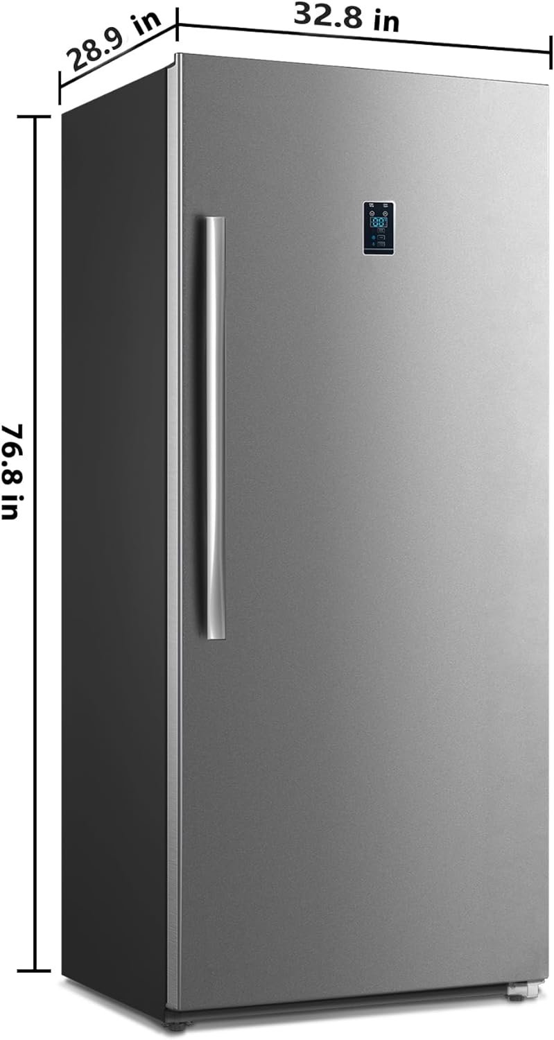 Frost Free Upright Freezer/Refrigerator 13.8 Cu.Ft, Standing Freezer with Front Single Door for Garage, White Frost Free Upright Freezer/Refrigerator 13.8 Cu.Ft, Standing Freezer with Front Single Door for Garage, White