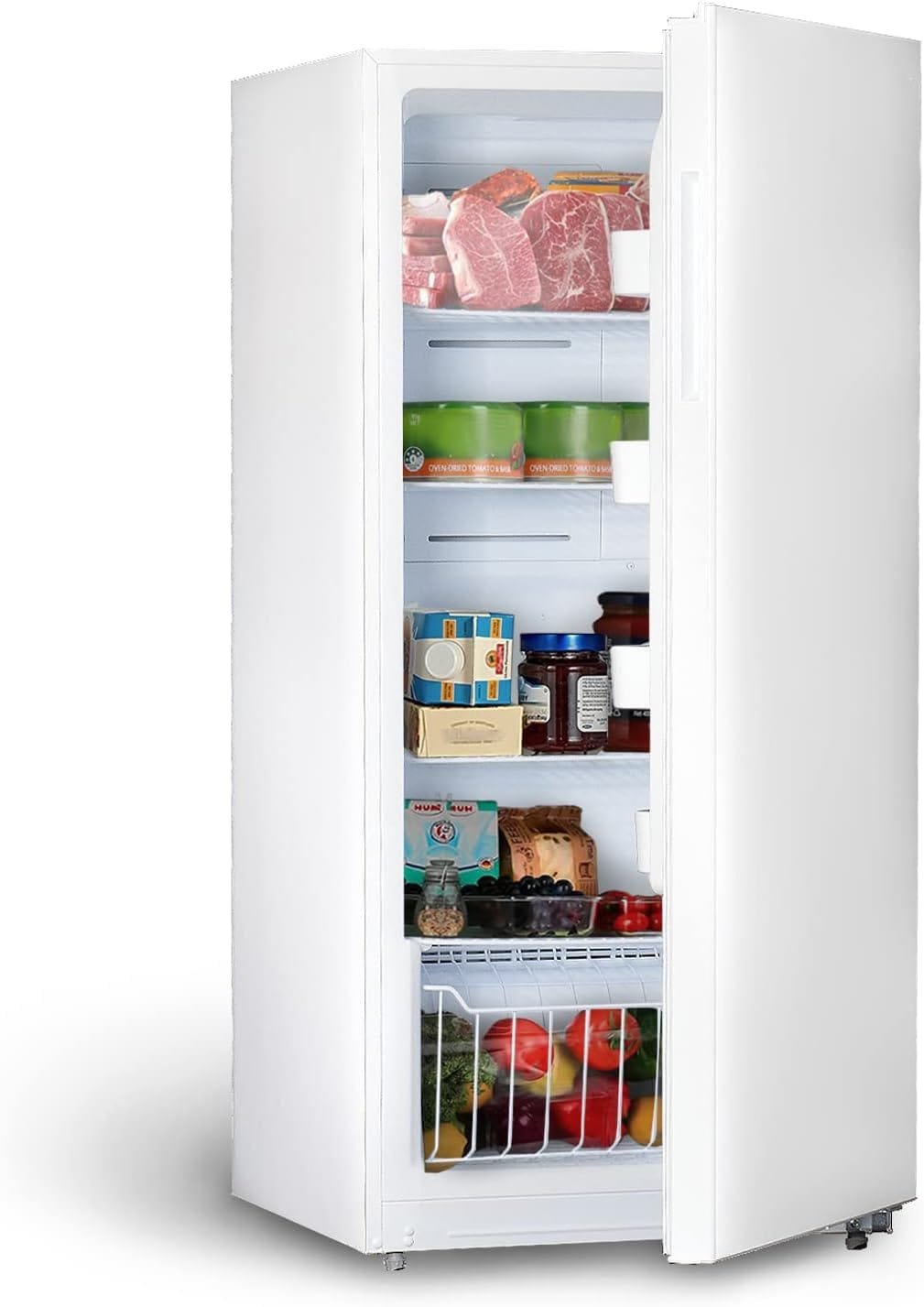 Frost Free Upright Freezer/Refrigerator 13.8 Cu.Ft, Standing Freezer with Front Single Door for Garage, White Frost Free Upright Freezer/Refrigerator 13.8 Cu.Ft, Standing Freezer with Front Single Door for Garage, White