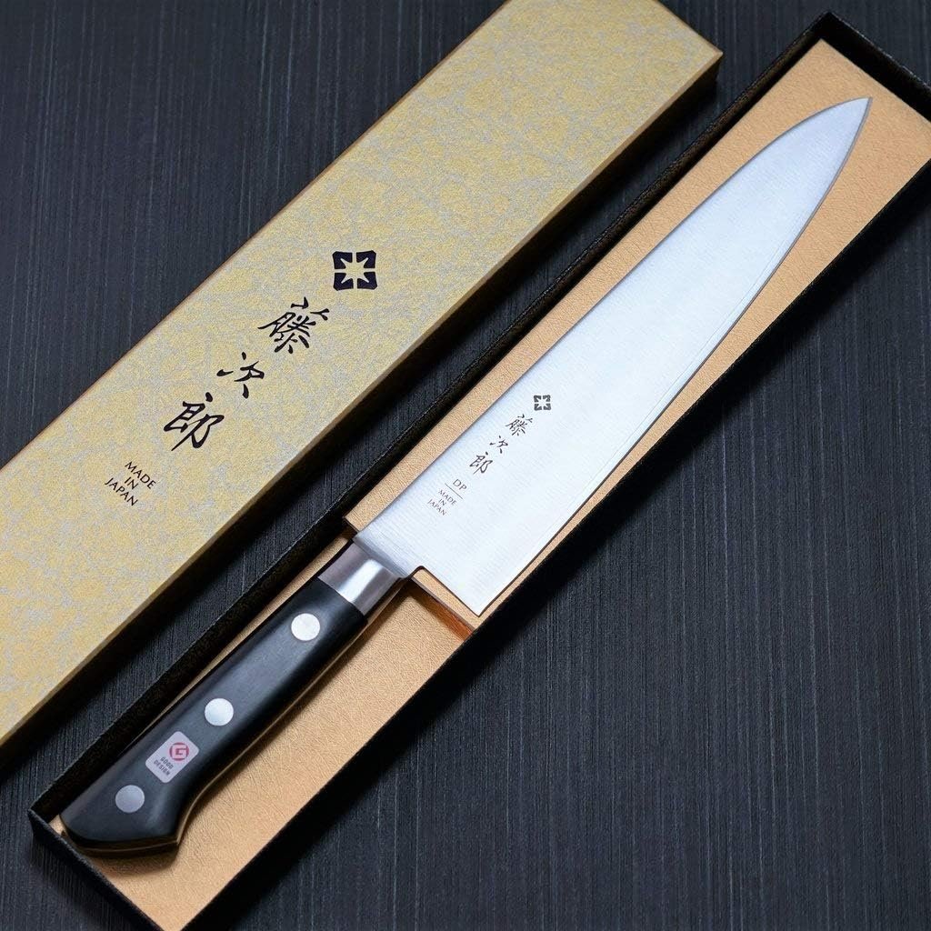 Fujitora FU-808 Chefs Knife, 8.3 inches (210 mm), Made in Japan, Cobalt Alloy Steel, Double Edged, Chefs Knife, For Cutting Meat, Cooking Fish and Vegetables, DP Cobalt Alloy Steel Insert, With Fujitora FU-808 Chefs Knife, 8.3 inches (210 mm), Made in Japan, Cobalt Alloy Steel, Double Edged, Chefs Knife, For Cutting Meat, Cooking Fish and Vegetables, DP Cobalt Alloy Steel Insert, With
