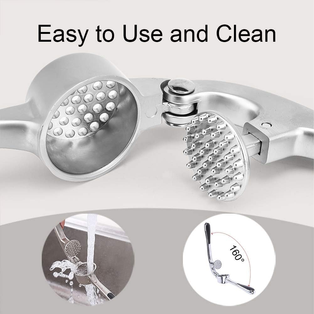 Garlic Crusher, Garlic Mincer to Press Clove and Smash Ginger Handheld Zinc Alloy Rust-proof Tool for Kitchen