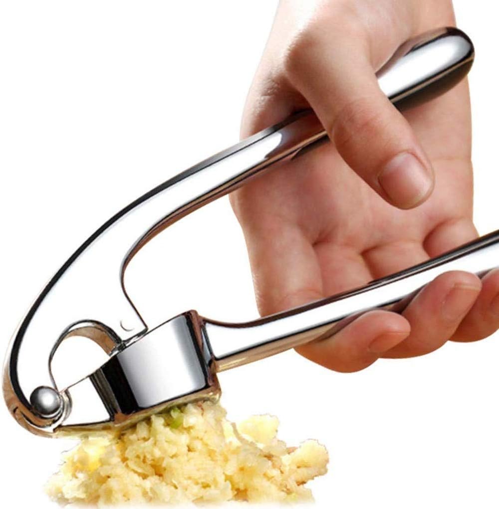 Garlic Crusher, Garlic Mincer to Press Clove and Smash Ginger Handheld Zinc Alloy Rust-proof Tool for Kitchen