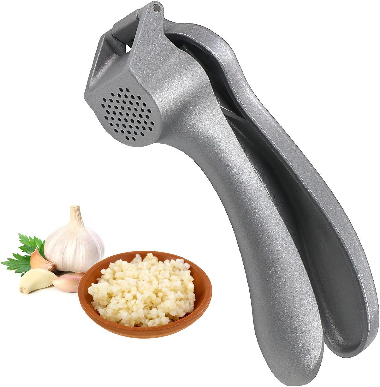 Garlic Press, Garlic Mincer Easy-squeeze Ergonomic Handle, Rust Proof, No Need To Peel, Professional Ginger Press Garlic Crusher with Handy Cleaning Brush- Dishwasher Safe Garlic Press, Garlic Mincer Easy-squeeze Ergonomic Handle, Rust Proof, No Need To Peel, Professional Ginger Press Garlic Crusher with Handy Cleaning Brush- Dishwasher Safe
