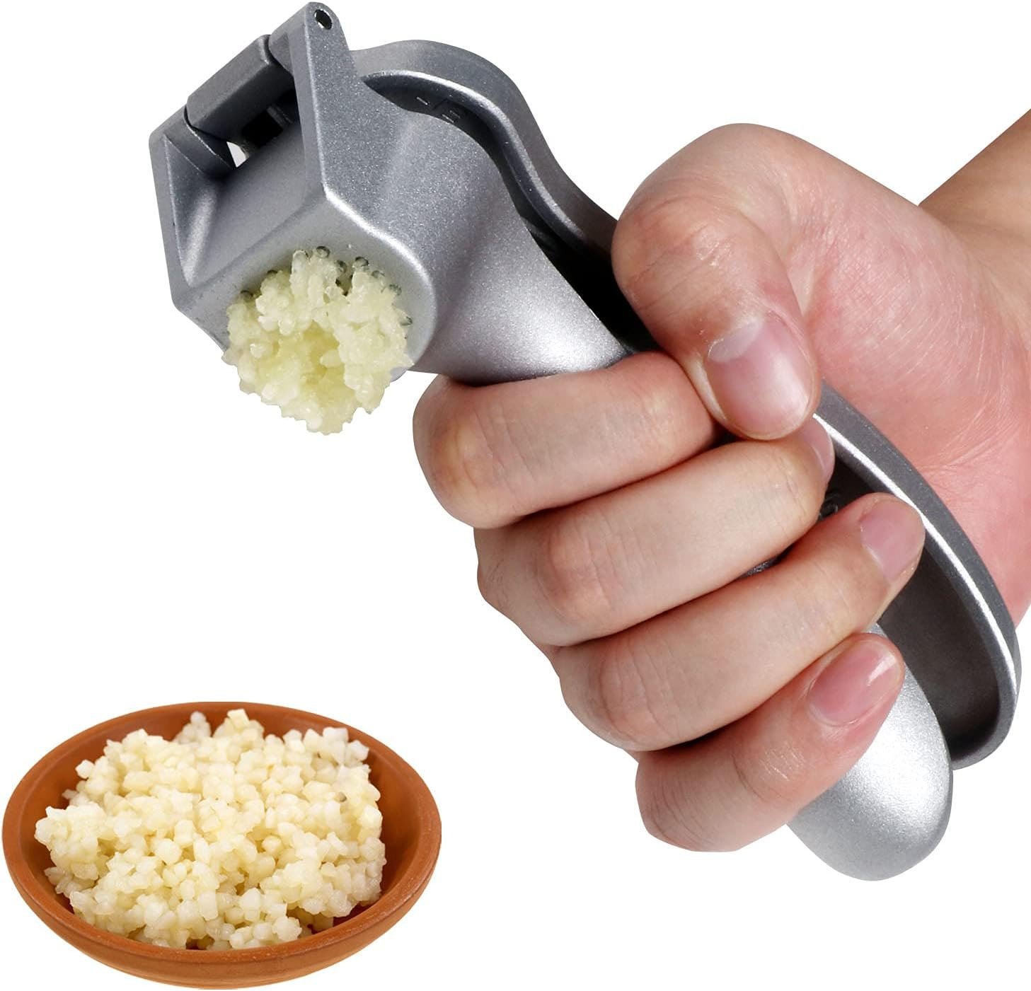 Garlic Press, Garlic Mincer Easy-squeeze Ergonomic Handle, Rust Proof, No Need To Peel, Professional Ginger Press Garlic Crusher with Handy Cleaning Brush- Dishwasher Safe Garlic Press, Garlic Mincer Easy-squeeze Ergonomic Handle, Rust Proof, No Need To Peel, Professional Ginger Press Garlic Crusher with Handy Cleaning Brush- Dishwasher Safe