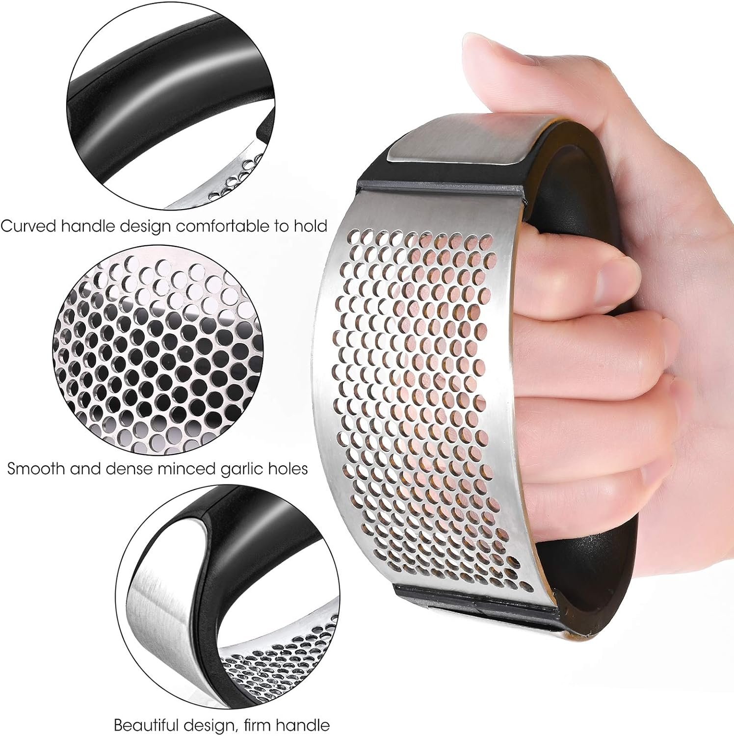 Garlic Rocker Stainless Steel Silicone Garlic Peeler Garlic Press Rocker - Three-piece Suit