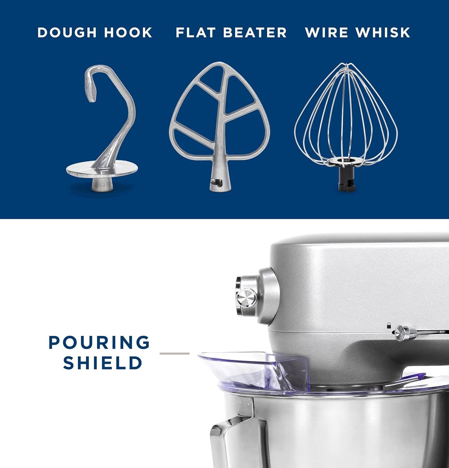 GE Tilt-Head Electric Stand Mixer | 7-Speed, 350-Watt Motor | Includes 5.3-Quart Bowl, Flat Beater, Dough Hook, Wire Whisk Pouring Shield | Countertop Kitchen Essentials | Granite Gray GE Tilt-Head Electric Stand Mixer | 7-Speed, 350-Watt Motor | Includes 5.3-Quart Bowl, Flat Beater, Dough Hook, Wire Whisk Pouring Shield | Countertop Kitchen Essentials | Granite Gray