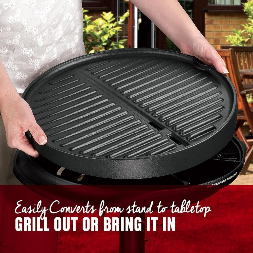 George Foreman GIO2000BK Indoor/Outdoor Electric Grill, 15-Serving, black