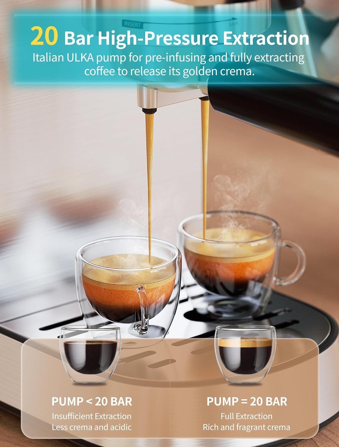 Gevi Espresso Machine 20 Bar, Professional Espresso Maker with Milk Frother Steam Wand, Compact Espresso Machines for Cappuccino, Latte, Commercial Espresso Machines  Coffee Makers Gevi Espresso Machine 20 Bar, Professional Espresso Maker with Milk Frother Steam Wand, Compact Espresso Machines for Cappuccino, Latte, Commercial Espresso Machines  Coffee Makers