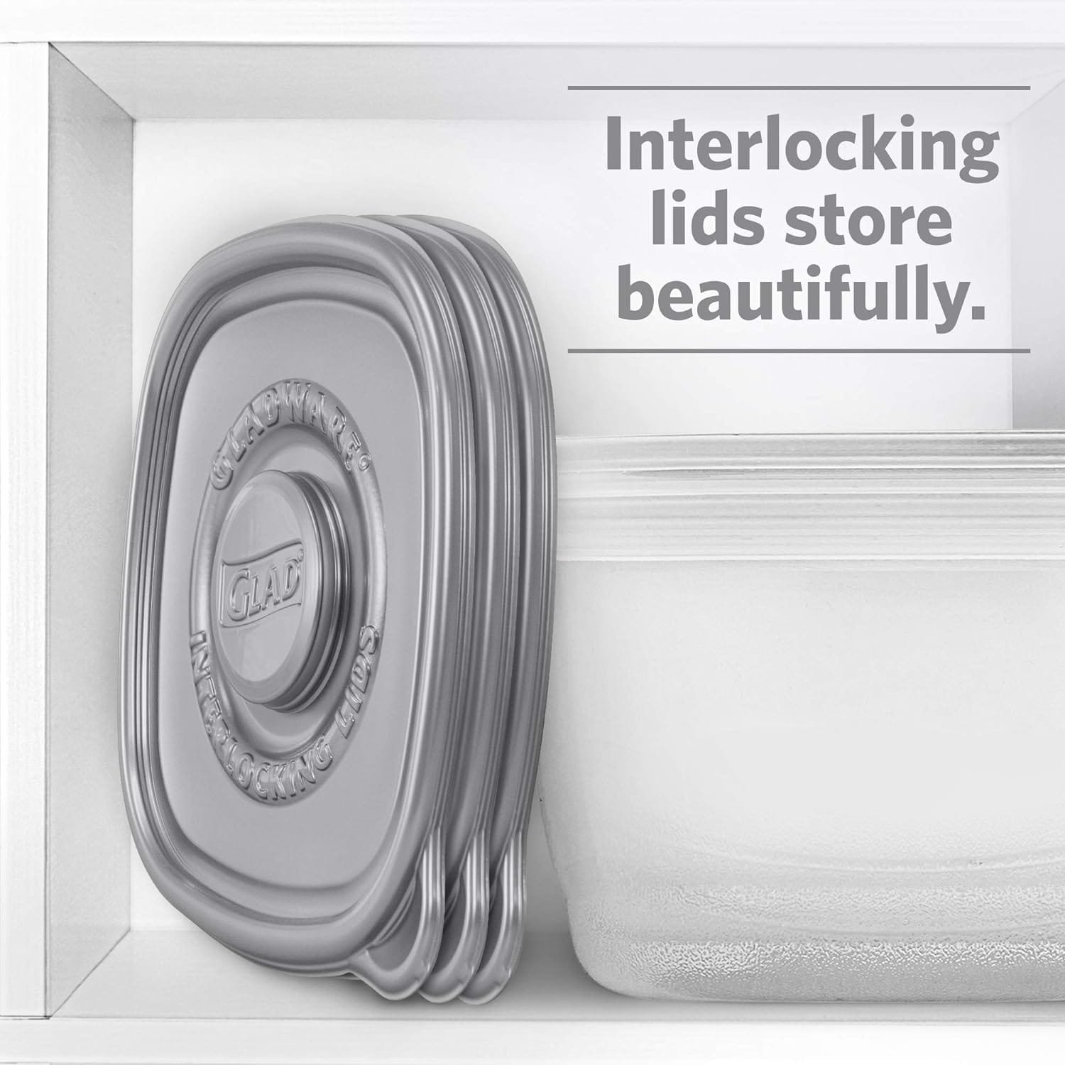 GladWare Home Entree Food Storage Containers, Medium Square Holds 25 Ounces of Food, 5 Count Set |With Glad Lock Tight Seal, BPA Free Containers and Lids