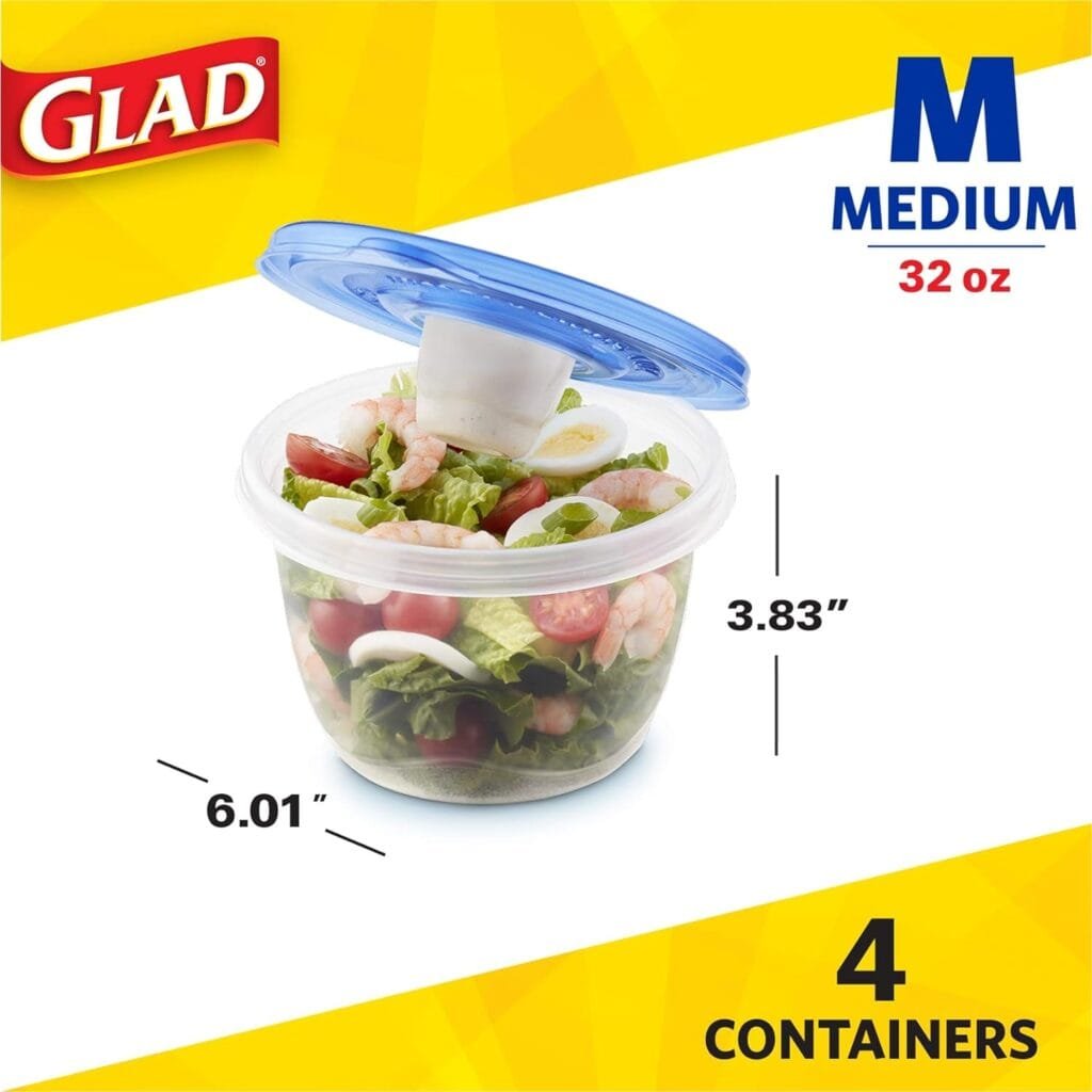 GladWare Soup  Salad Food Storage Containers for Everyday Use | Medium Rectangle Containers for Food Storage | Containers Hold up to 24 Ounces of Food, 5 Count Set GladWare Soup  Salad Food Storage Containers for Everyday Use | Medium Rectangle Containers for Food Storage | Containers Hold up to 24 Ounces of Food, 5 Count Set