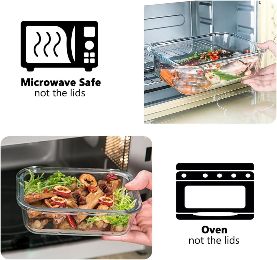 Glass Food Storage Containers with Lids, 10 Pack Glass Meal Prep Containers with Snap Locking Lids for Lunch, Leftovers Airtight Glass Bowls with lids Microwave, Oven, Freezer, Dishwasher Safe Glass Food Storage Containers with Lids, 10 Pack Glass Meal Prep Containers with Snap Locking Lids for Lunch, Leftovers Airtight Glass Bowls with lids Microwave, Oven, Freezer, Dishwasher Safe