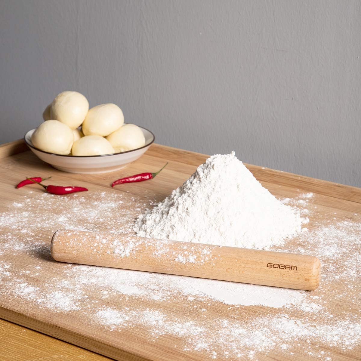 gobam-wood-rolling-pin-small-dough-roller-for-pasta-cookies-pie-pizza-chapati-fondant-rolling-pins-for-baking-bread-maki - Cooking Appliance World