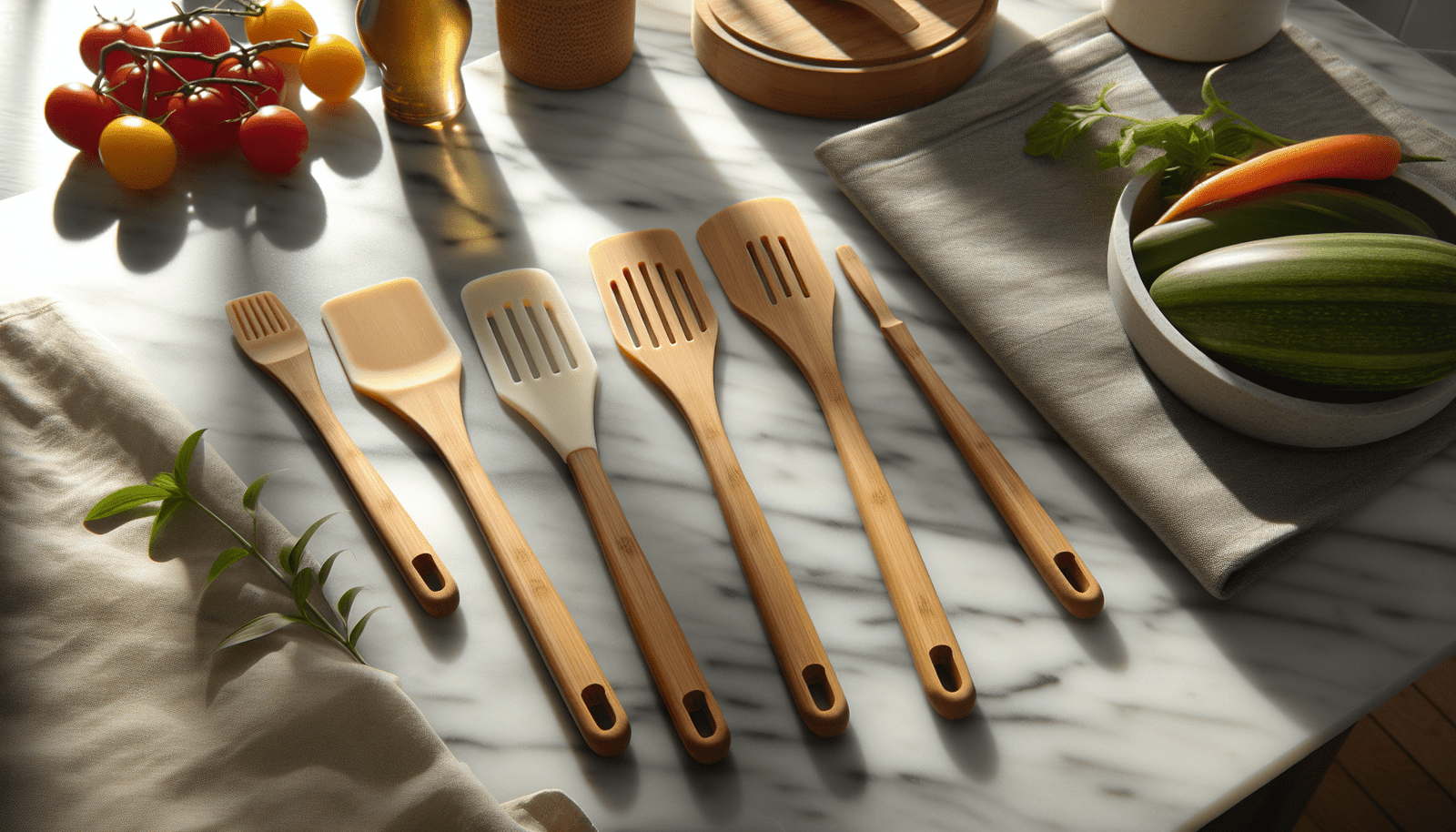 Good Cook Set of 4 Silicone Spatulas with Bamboo Handles