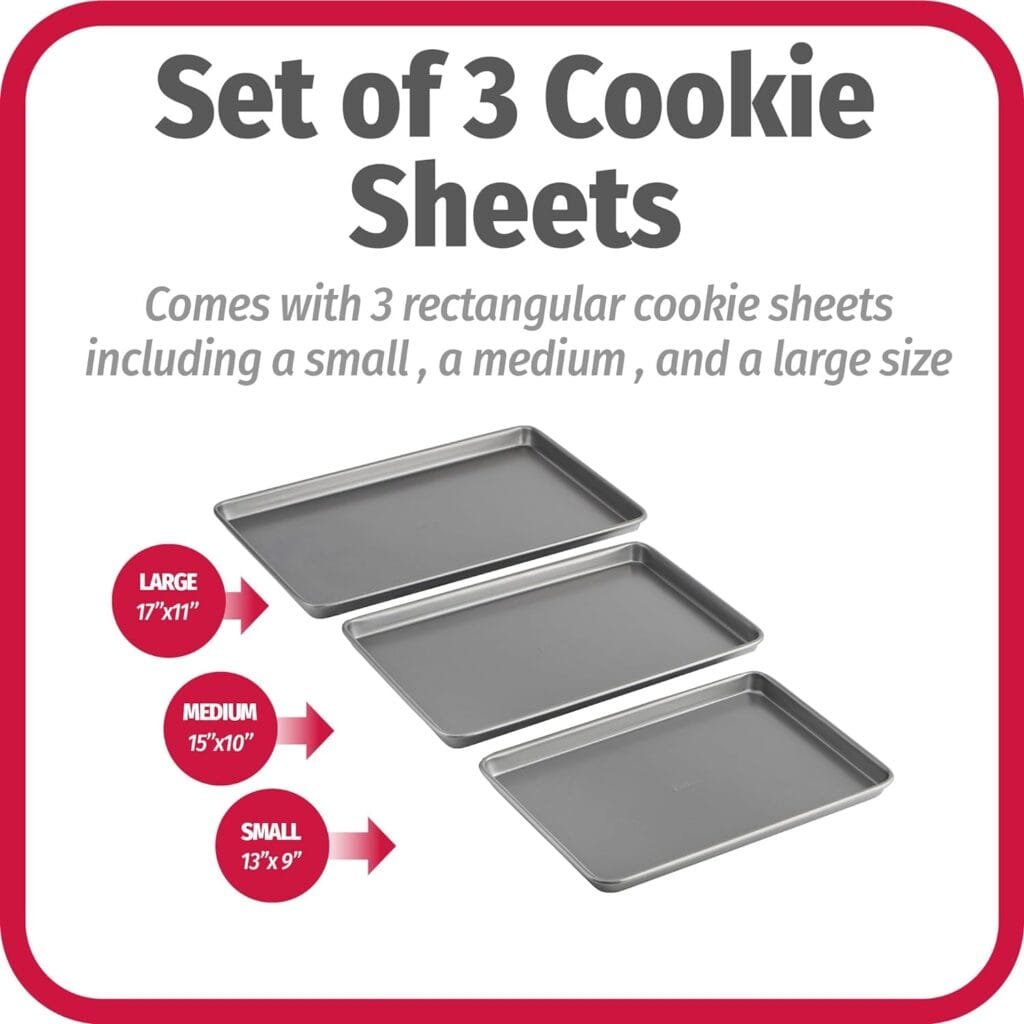 Goodcook Baking Sheet, 13 Inch x 9 Inch, Dark gray - 3 Piece Goodcook Baking Sheet, 13 Inch x 9 Inch, Dark gray - 3 Piece