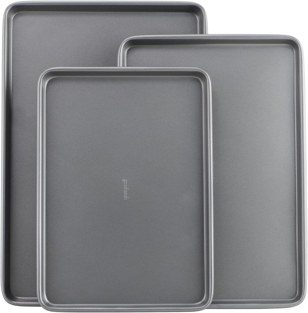 Goodcook Baking Sheet, 13 Inch x 9 Inch, Dark gray - 3 Piece Goodcook Baking Sheet, 13 Inch x 9 Inch, Dark gray - 3 Piece
