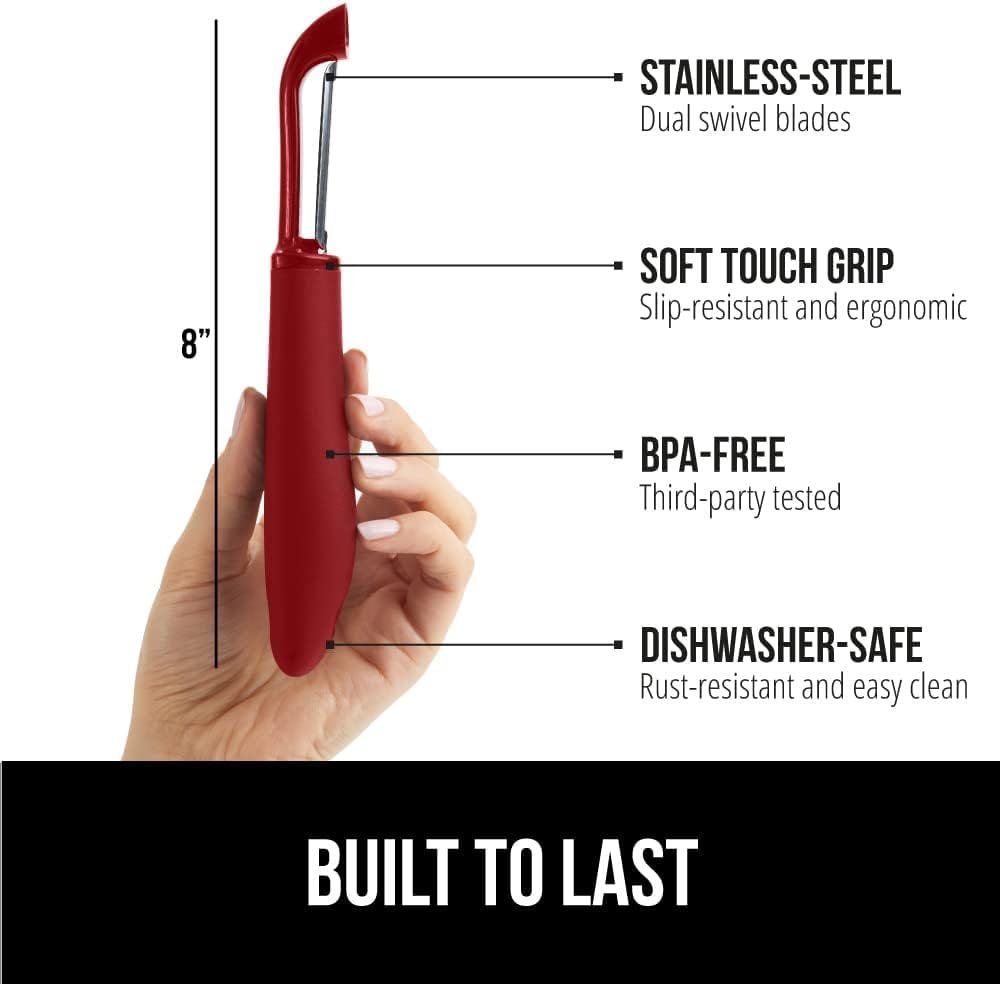 Gorilla Grip Swivel Vegetable Peeler, Sharp Stainless Steel Blades, Comfortable Handle, Dishwasher Safe, Kitchen Food Peelers, Easy Peeling, Peel Vegetables, Apple, Potato, Safe Blade Guard, Mint Gorilla Grip Swivel Vegetable Peeler, Sharp Stainless Steel Blades, Comfortable Handle, Dishwasher Safe, Kitchen Food Peelers, Easy Peeling, Peel Vegetables, Apple, Potato, Safe Blade Guard, Mint
