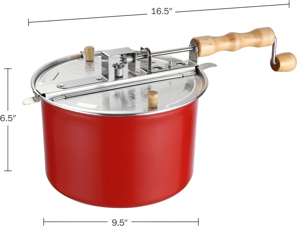 Great Northern Popcorn Original Stainless Steel Stove Top 6-1/2-Quart Popcorn Popper