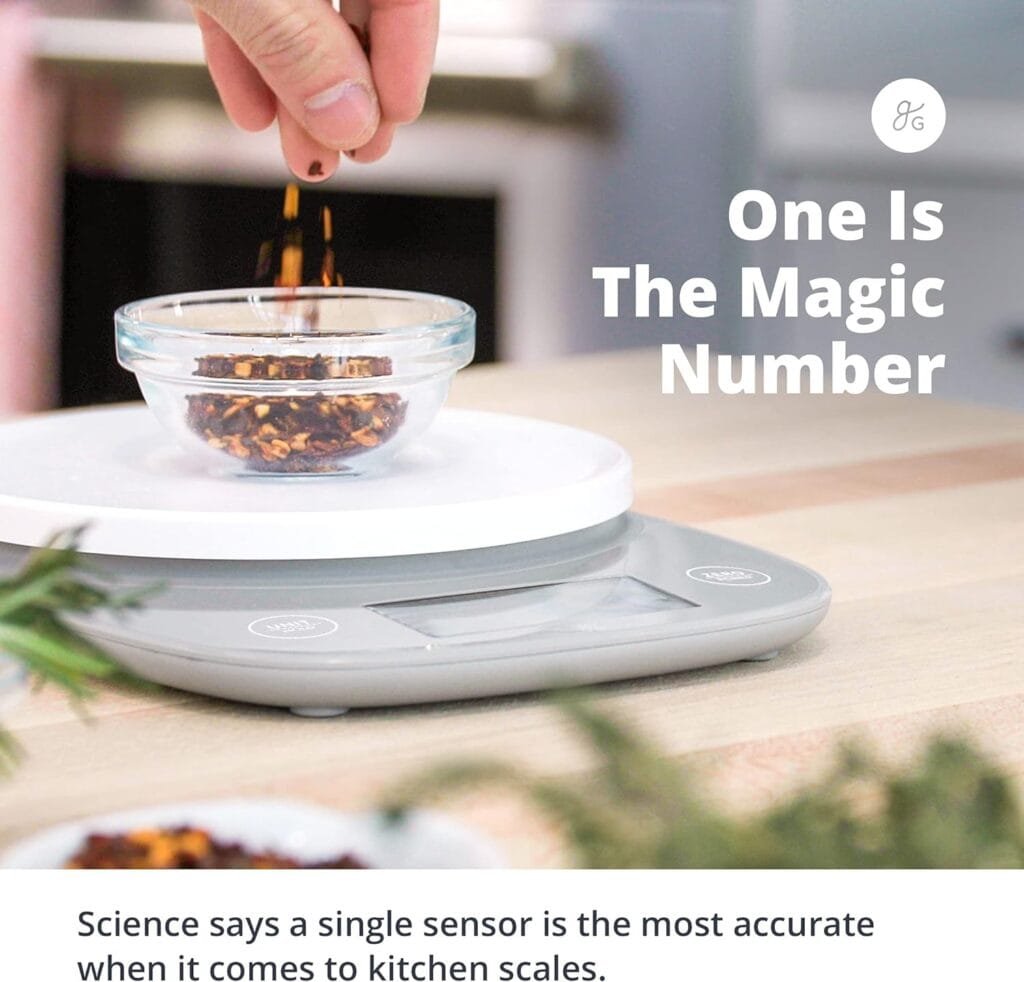 Greater Goods Premium Baking Scale - Ultra Accurate, Digital Kitchen Scale | Prep Baked Goods, Weigh Food and Coffee, or Use for Meal Prep | Four Units of Measurement | Designed in St. Louis Greater Goods Premium Baking Scale - Ultra Accurate, Digital Kitchen Scale | Prep Baked Goods, Weigh Food and Coffee, or Use for Meal Prep | Four Units of Measurement | Designed in St. Louis