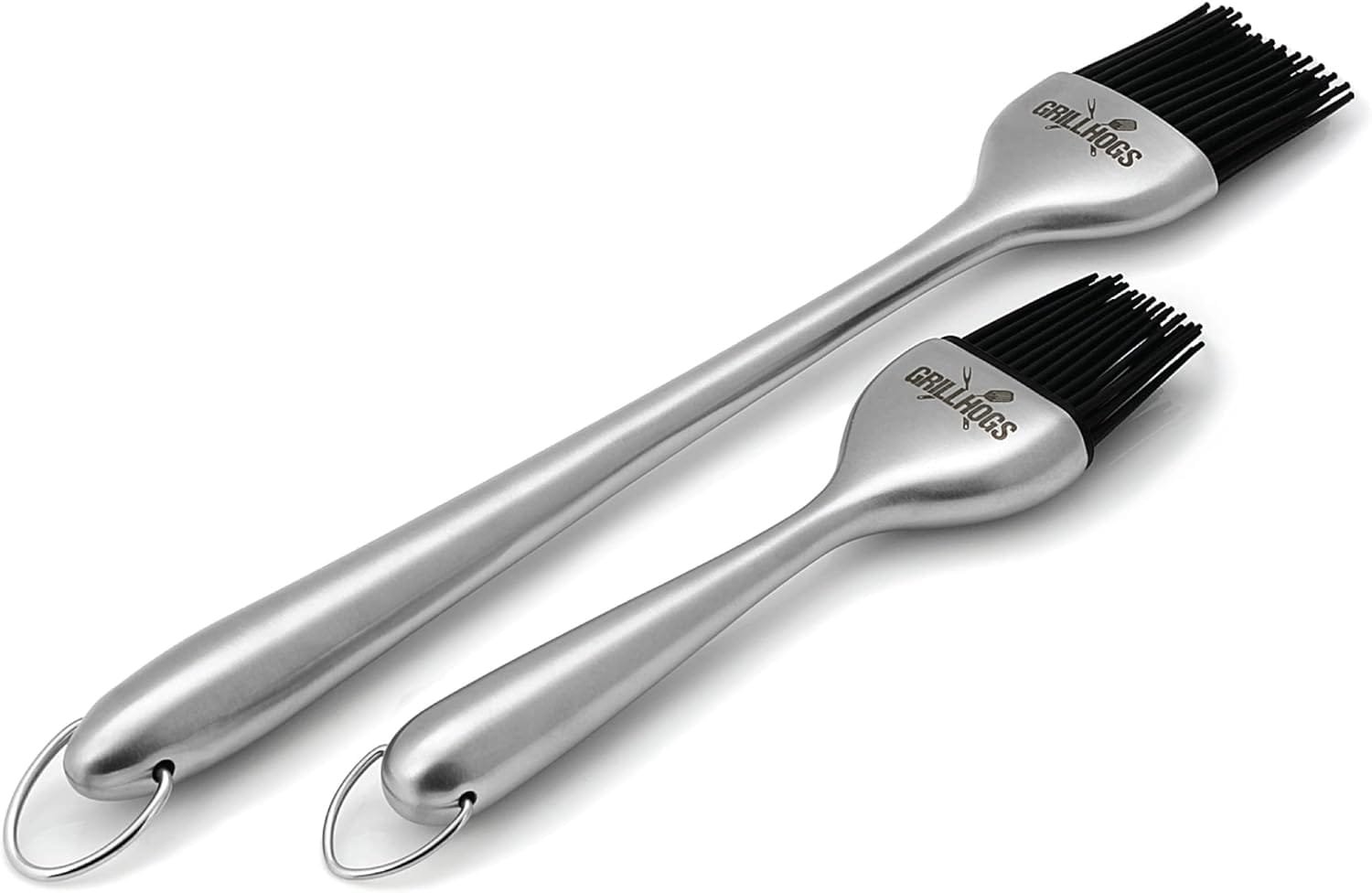GRILLHOGS Silicone Sauce Basting Brush, Premium Stainless Steel Handles, Pastry  Barbecue Grilling, Dishwasher Safe  Heat Resistant, Set of 2