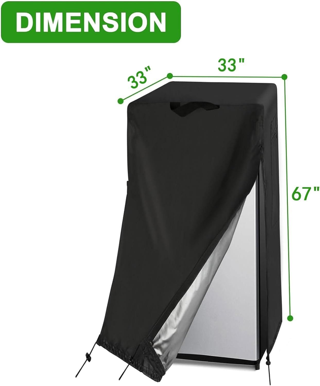 Guisong Refrigerator Cover, WaterproofDustproof Cover for Protecting Upright Freezers/Beverage Refrigerator-Suitable for most 8-12 Cubic Freezer(24 x 30 x 67)