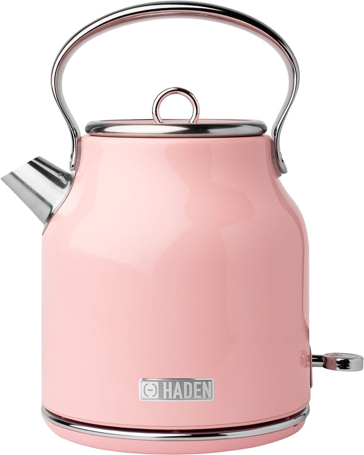 Haden 75043 Heritage 1.7 Liter (7 Cup) Stainless Steel Electric Kettle with Auto Shut-Off and Boil Dry Protection, English Rose