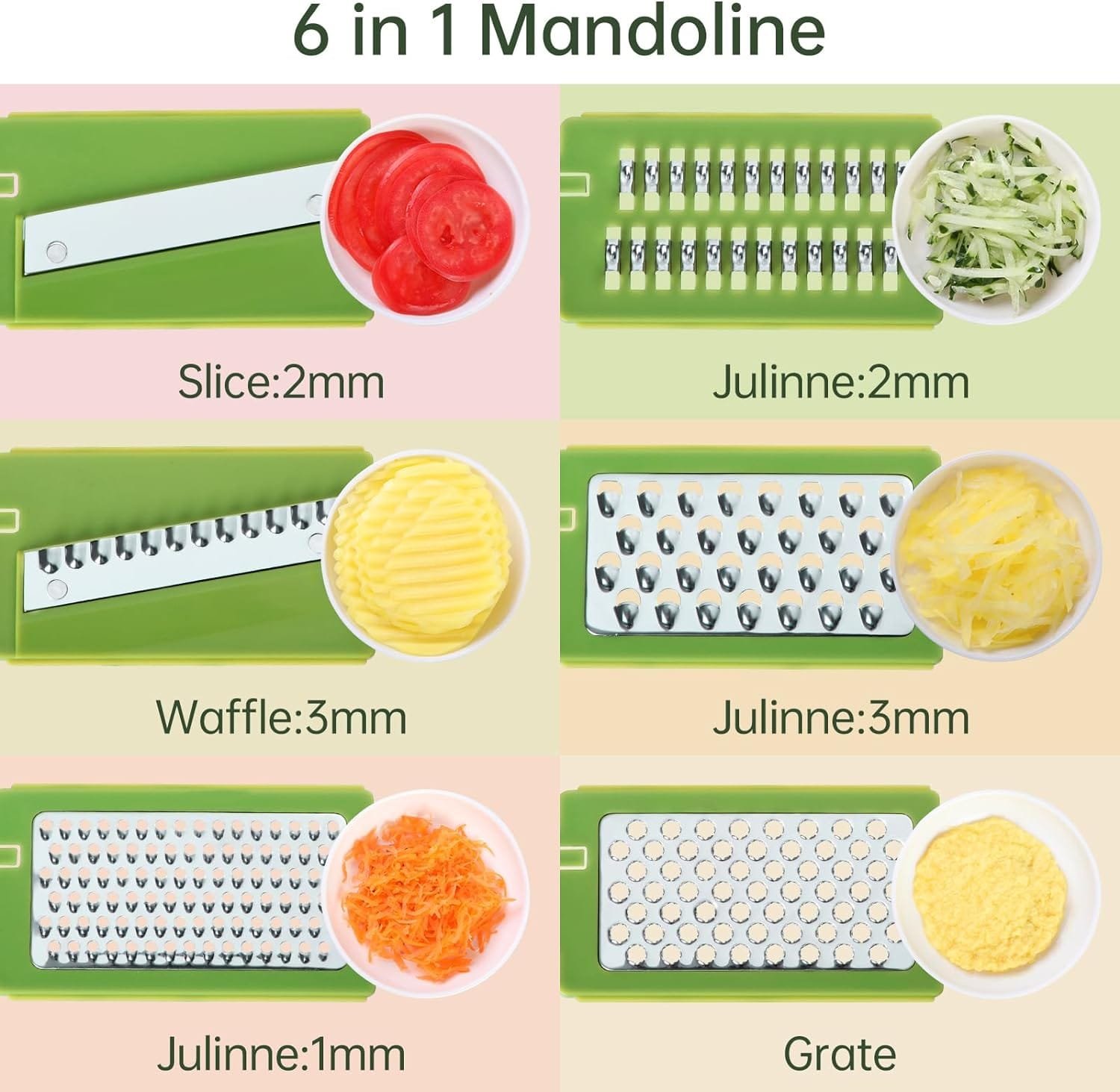 HAIXIN HOME Mandoline Slicer for Kitchen, 6 in 1 Food Slicer with Hand Holder, Interchangeable Cheese Grater with 6 Blades, Professional Vegetable Slicer for Salad HAIXIN HOME Mandoline Slicer for Kitchen, 6 in 1 Food Slicer with Hand Holder, Interchangeable Cheese Grater with 6 Blades, Professional Vegetable Slicer for Salad