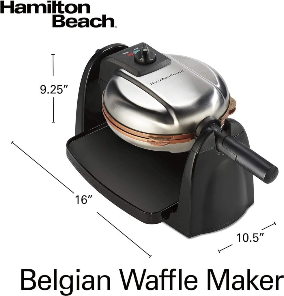 Hamilton Beach 26031 Belgian Waffle Maker with Removable Nonstick Plates, Single Flip, Ceramic Grids, Black Hamilton Beach 26031 Belgian Waffle Maker with Removable Nonstick Plates, Single Flip, Ceramic Grids, Black