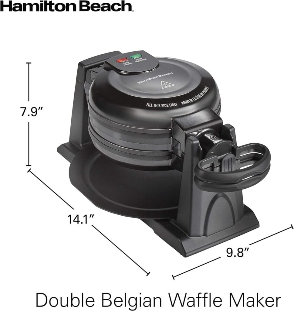 Hamilton Beach 26031 Belgian Waffle Maker with Removable Nonstick Plates, Single Flip, Ceramic Grids, Black Hamilton Beach 26031 Belgian Waffle Maker with Removable Nonstick Plates, Single Flip, Ceramic Grids, Black