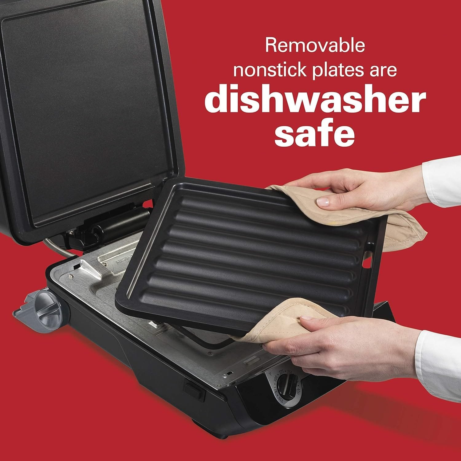 Hamilton Beach 4-in-1 Indoor Grill Electric Griddle Combo with Bacon Cooker, Opens Flat to Double Cooking Surface, Removable Nonstick Plates, Black Silver (25601) Hamilton Beach 4-in-1 Indoor Grill Electric Griddle Combo with Bacon Cooker, Opens Flat to Double Cooking Surface, Removable Nonstick Plates, Black Silver (25601)