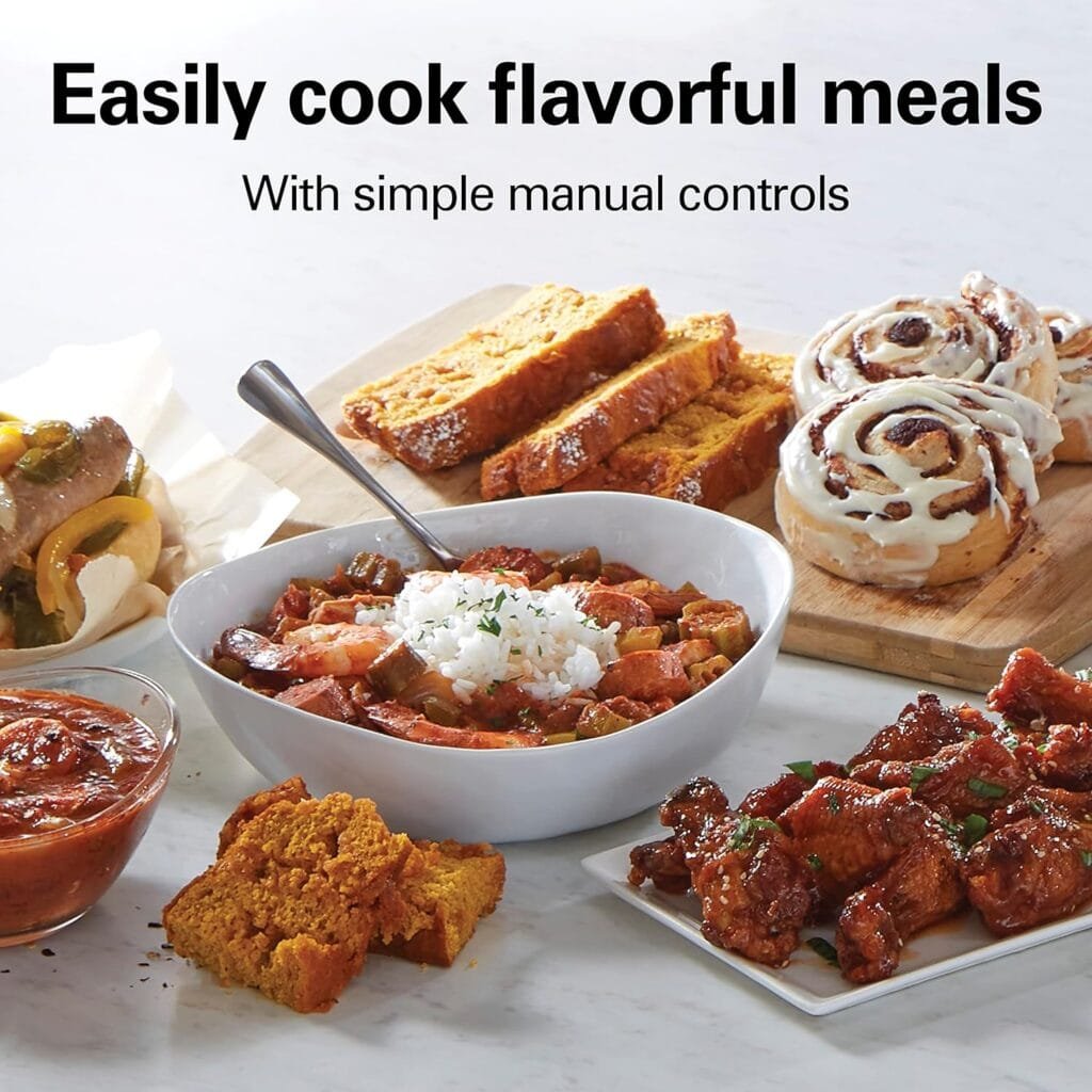 Hamilton Beach 4-Quart Slow Cooker with 3 Cooking Settings, Dishwasher-Safe Stoneware Crock  Glass Lid, Stainless Steel (33140V)