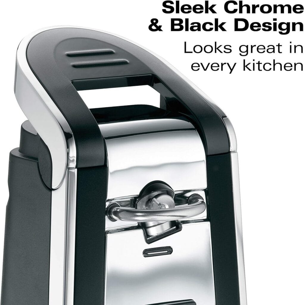 Hamilton Beach (76606ZA) Smooth Touch Electric Automatic Can Opener with Easy Push Down Lever, Opens All Standard-Size and Pop-Top Cans, Extra Tall, Black and Chrome Hamilton Beach (76606ZA) Smooth Touch Electric Automatic Can Opener with Easy Push Down Lever, Opens All Standard-Size and Pop-Top Cans, Extra Tall, Black and Chrome