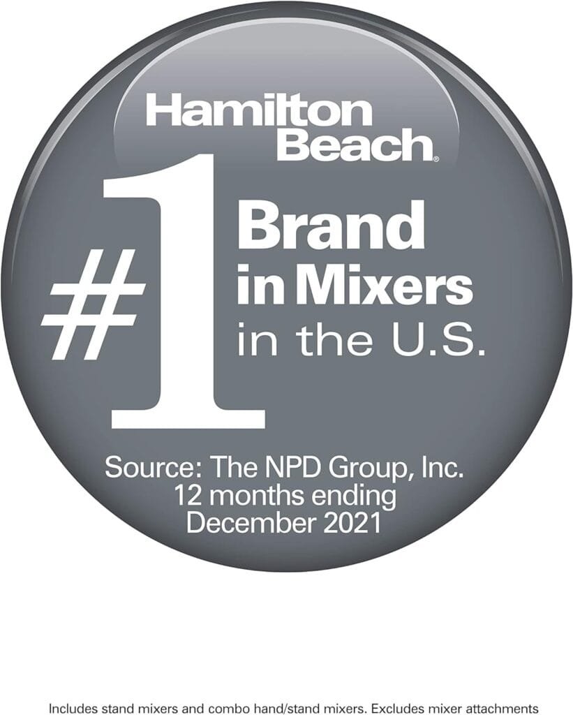Hamilton Beach Classic Stand and Hand Mixer, 4 Quarts, 6 Speeds with QuickBurst, Bowl Rest, 290 Watts Peak Power, Blue (64658) Hamilton Beach Classic Stand and Hand Mixer, 4 Quarts, 6 Speeds with QuickBurst, Bowl Rest, 290 Watts Peak Power, Blue (64658)